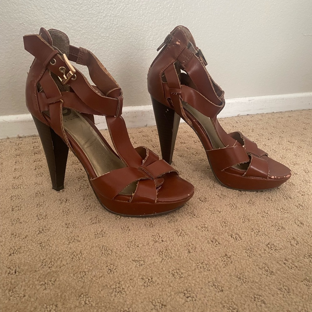 G by Guess brown heels.